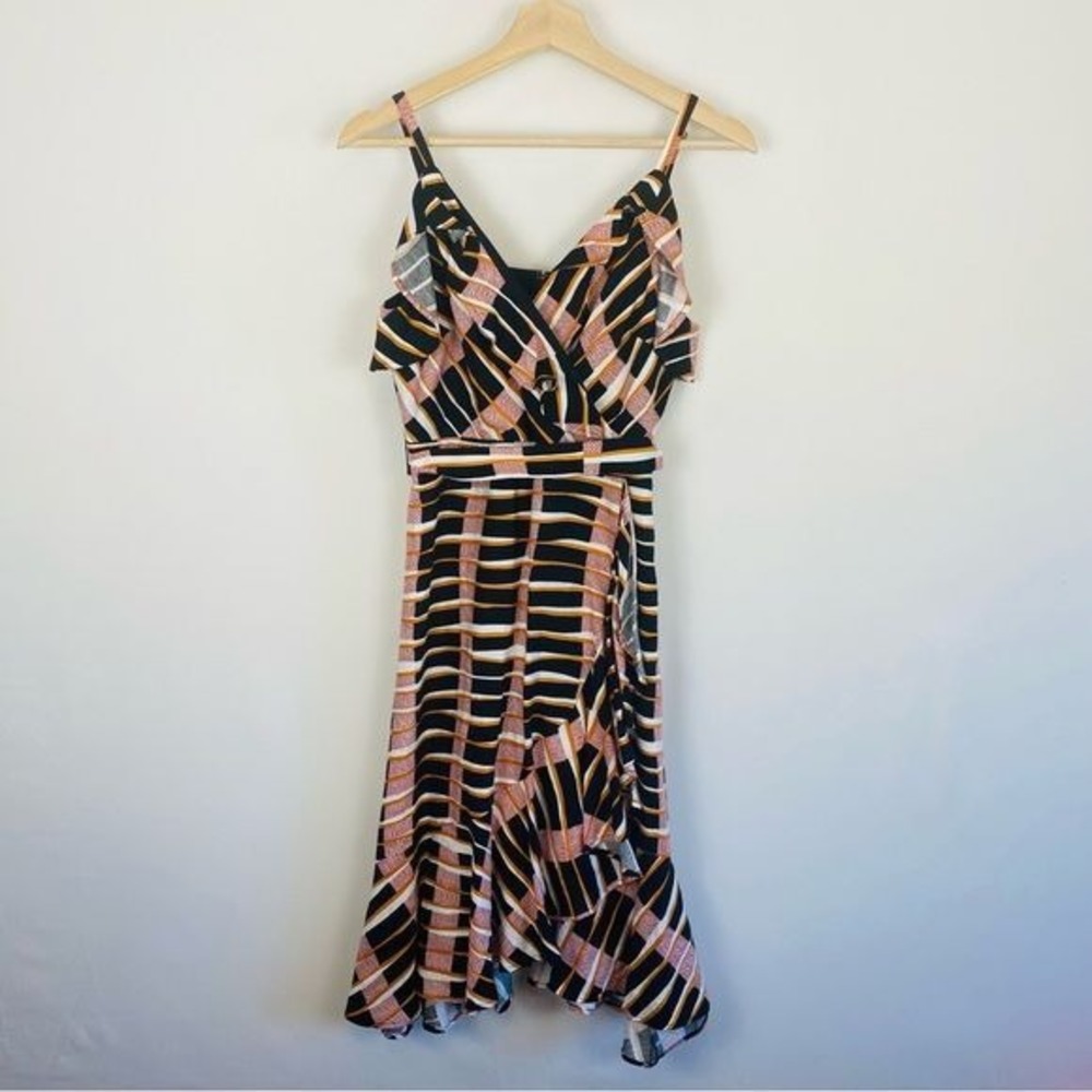 Ann Taylor Linen Patterned Wrap Dress Size‎ 4P